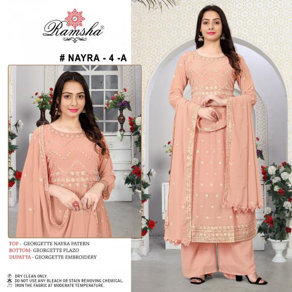 Ramsha Nayra 4 New Festive Georgette Pakistani Suit Collection